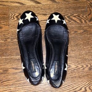 Dolce & Gabbana leather star cut out flats 40